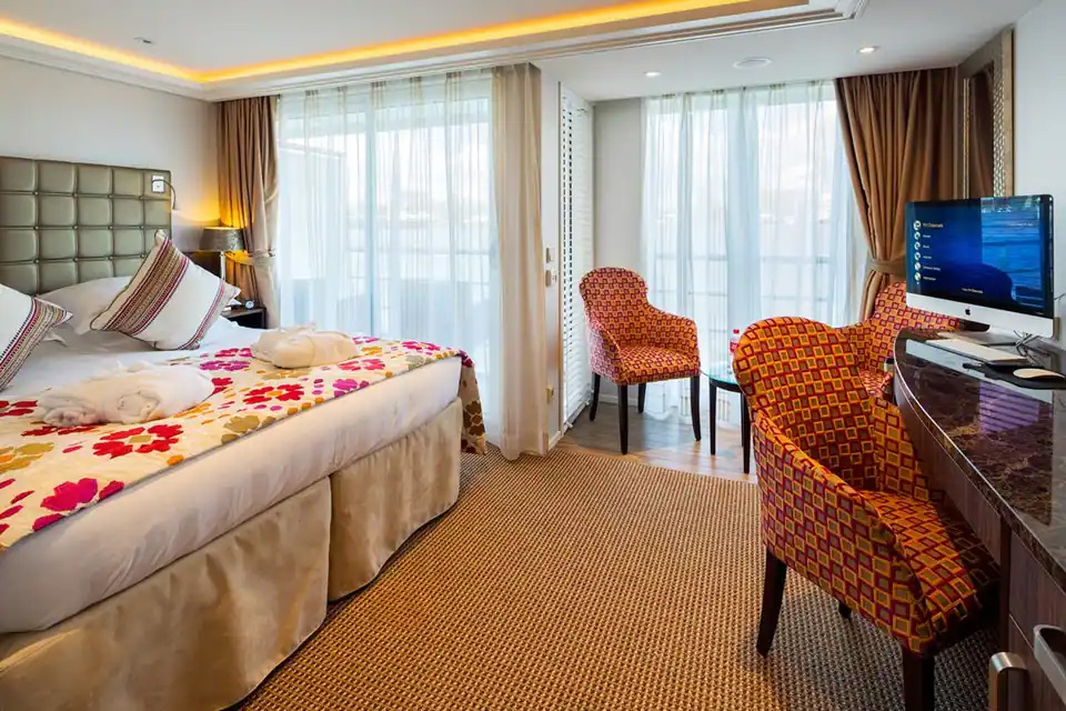 French balcony luxury river cruise cabin